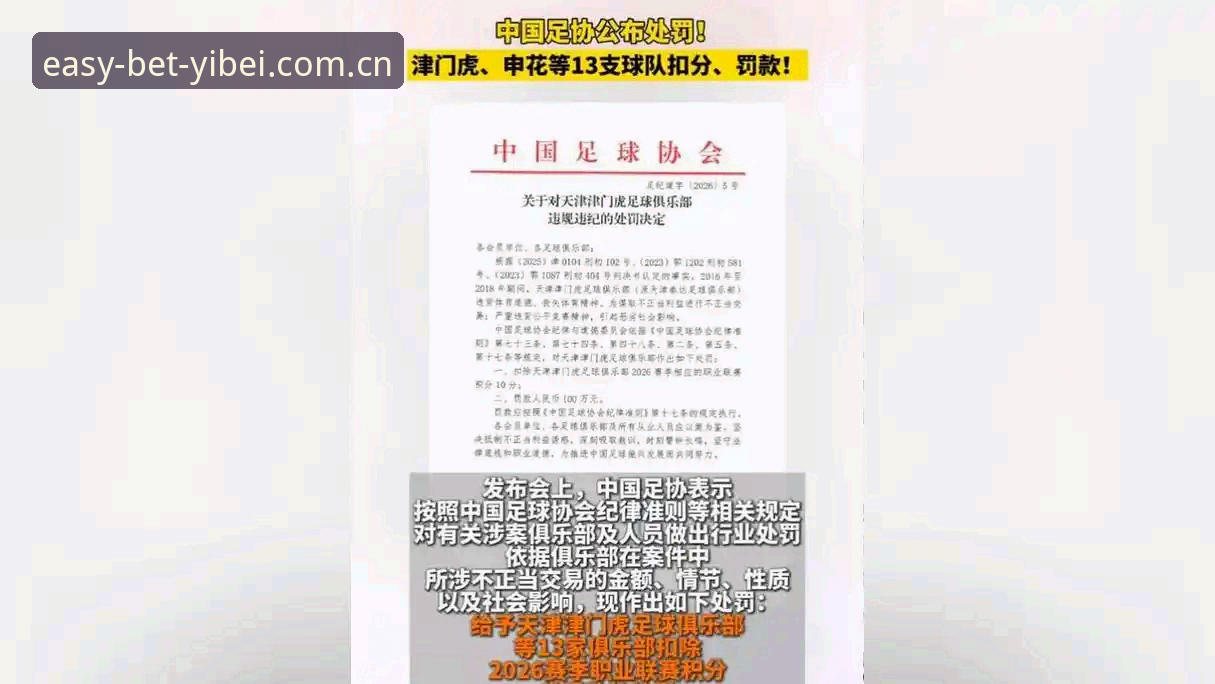 易倍体育最新活动 中国足协第三批禁足名单公布:17项终身禁赛与48项限时处罚揭示行业整顿3大趋势